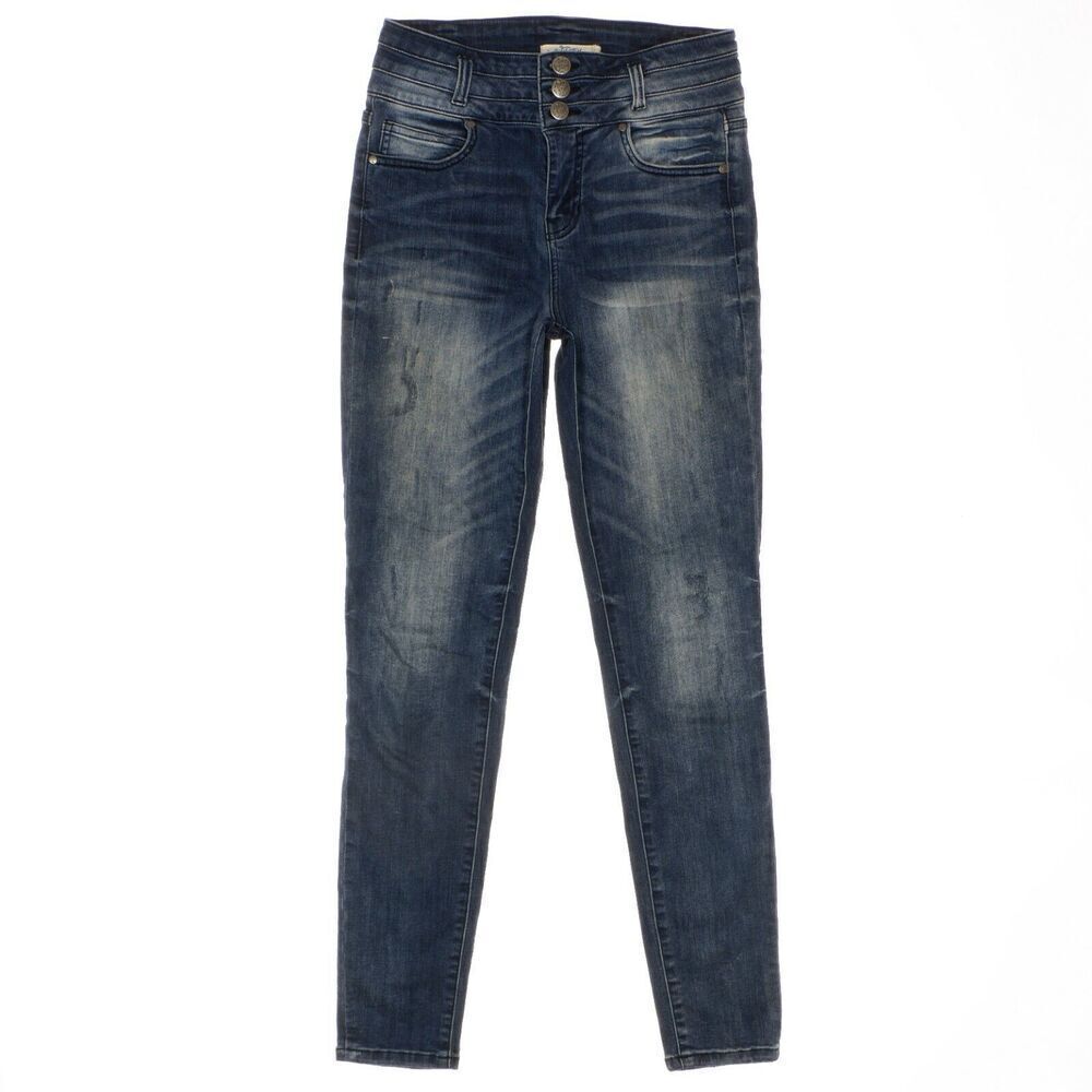 Wild Blue Jeans High Rise Legging Size 5 Juniors Denim Stretch Measures 26x29.5